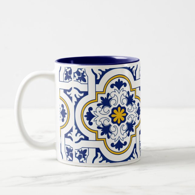 Caneca De Café Em Dois Tons Azulejo português (Esquerda)