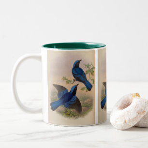 Caneca De Café Em Dois Tons Azulinho-de-manto-azul por John Gould
