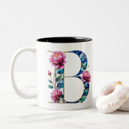 Caneca De Café Em Dois Tons B Mug de café - Design floral para doação