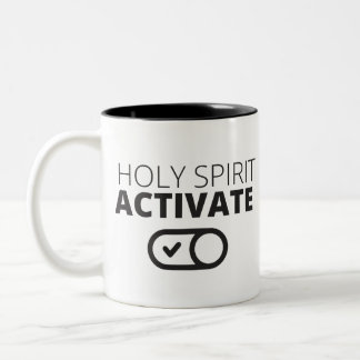 Caneca De Café Em Dois Tons B/W Espírito Santo Ativar Ícone Gospel Gráficos Go
