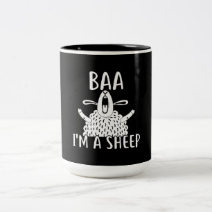 Caneca De Café Em Dois Tons Baa I'm A Sheep Proprietário de ovinos presente