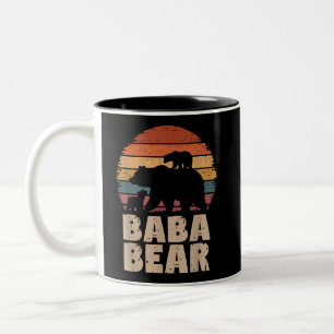 Caneca De Café Em Dois Tons Baba Bear Vintage - Dia de os pais Engraçado