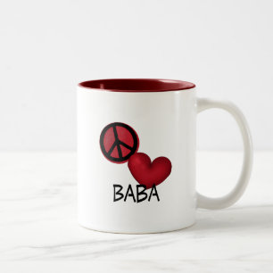 Caneca De Café Em Dois Tons Babá do amor da paz