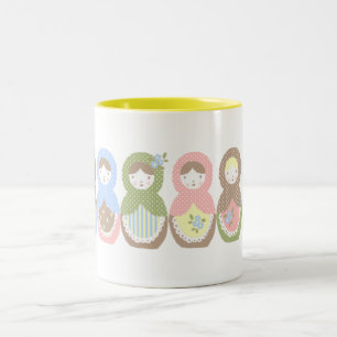 Caneca De Café Em Dois Tons Babuschka taça ♥