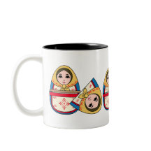 Babushka Ucraniano Ninho Bonecas Café Mug