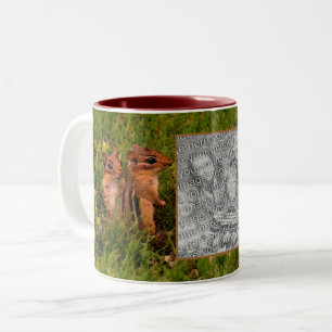 Caneca De Café Em Dois Tons Baby Chipmunks Frame Crie sua própria foto
