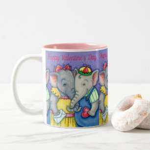 CANECA DE CAFÉ EM DOIS TONS BABY ELEFANTS PRIMEIRO AMOR, AMIGOS DO PACHYDERM.