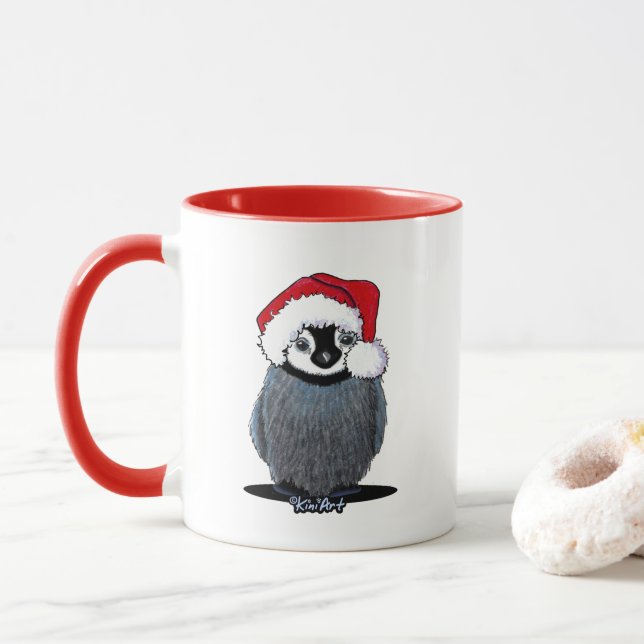 Caneca De Café Em Dois Tons Baby Penguin Christmas Mug (Com Donut)