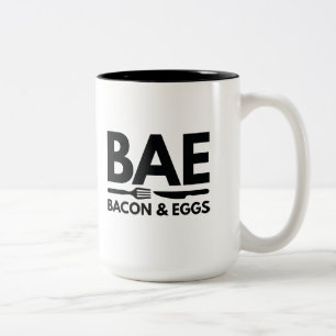 Caneca De Café Em Dois Tons Bacon-Básico E Ovos
