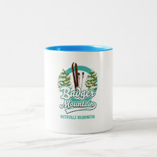 Caneca De Café Em Dois Tons Badger Mountain Waterville Logotipo do Washington