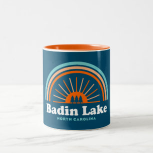 Caneca De Café Em Dois Tons Badin Lake North Carolina Rainbow