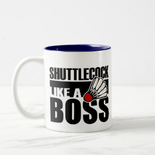 Caneca De Café Em Dois Tons Badminton engraçado Shuttlecock