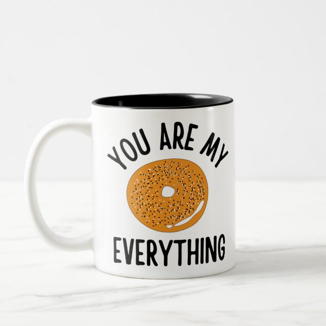 Caneca De Café Em Dois Tons Bagel Você É Meu Engraçado (Esquerda)