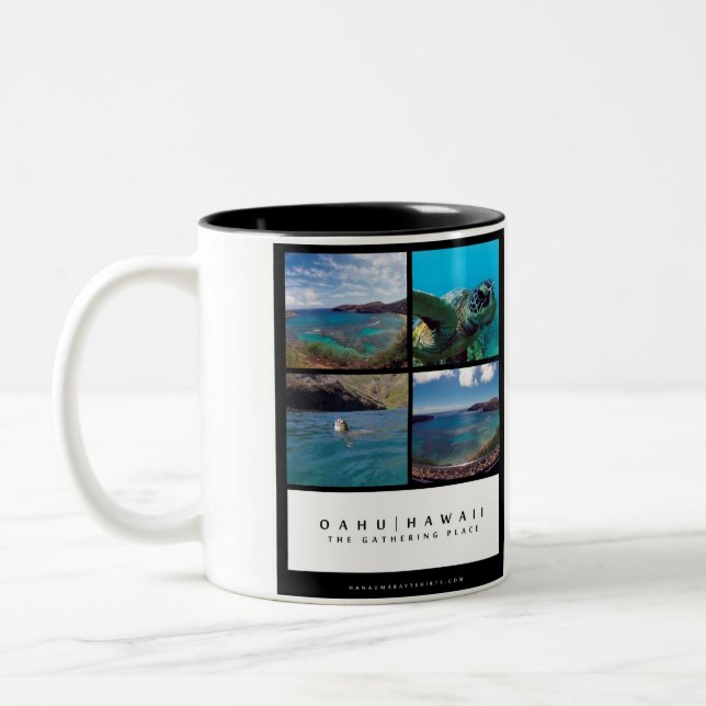 Caneca De Café Em Dois Tons Baía de Hanauma - Oahu Havaí (Esquerda)