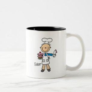 Caneca De Café Em Dois Tons Baker Com Bolo
