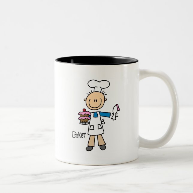 Caneca De Café Em Dois Tons Baker Com Bolo (Direita)