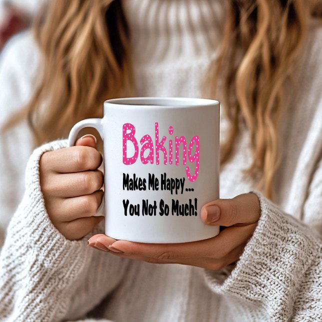Caneca De Café Em Dois Tons Baking me faz feliz (Criador carregado)