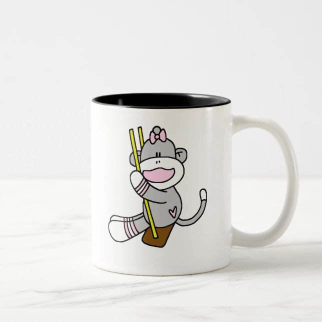 Caneca De Café Em Dois Tons Balanço do macaco da peúga (Direita)
