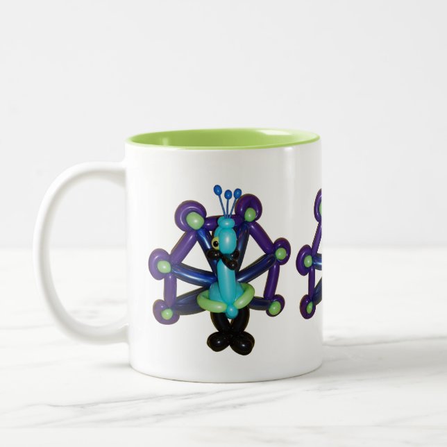 Caneca De Café Em Dois Tons Balão Animal Peacock Mug (Esquerda)
