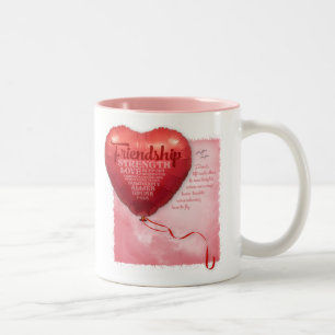 Caneca De Café Em Dois Tons Balão de Coração da Amizade