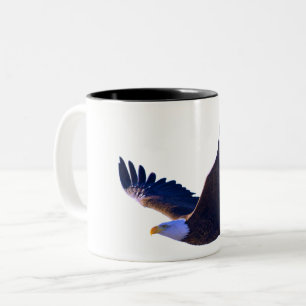 Caneca De Café Em Dois Tons Bald Eagle Voando