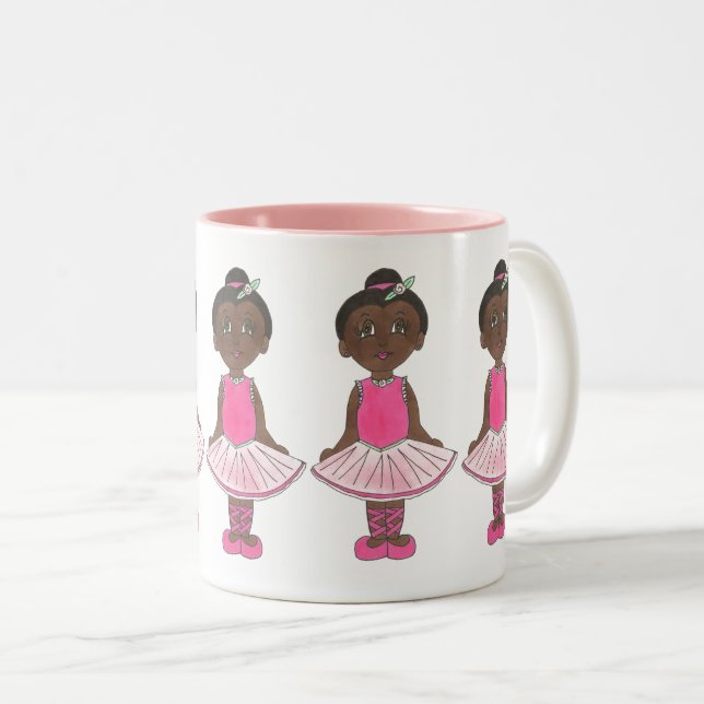 Caneca De Café Em Dois Tons Balé rosa Tutu Ballerina Dance Professora Consider (Frente Esquerda)