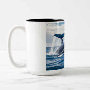 Caneca De Café Em Dois Tons baleia azul