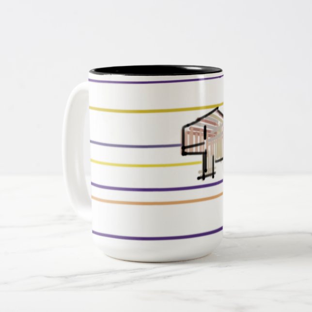 Caneca De Café Em Dois Tons Baleia beluga alegria de verão (Frente Esquerda)