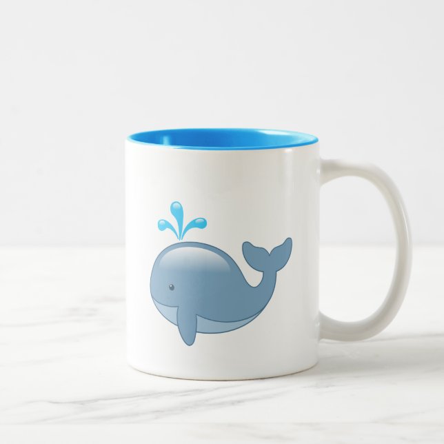 Caneca De Café Em Dois Tons Baleia de Cartoon Cute Chubby (Direita)