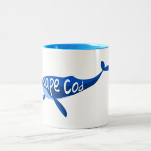 Caneca De Café Em Dois Tons Baleia de Massachusetts do Cabo Cod