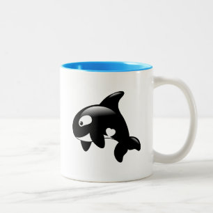 Caneca De Café Em Dois Tons Baleia-de-orca-branca