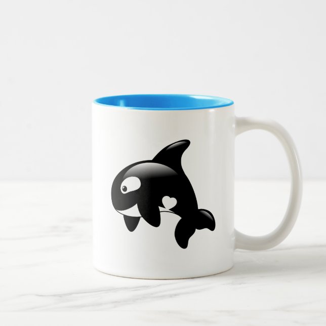 Caneca De Café Em Dois Tons Baleia-de-orca-branca (Direita)