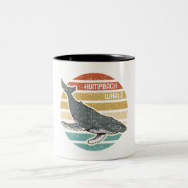 Caneca De Café Em Dois Tons Baleia-jubarte Vintage Sunset