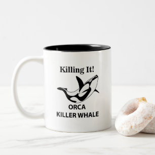 Caneca De Café Em Dois Tons Baleia Orca Matando de Rir
