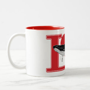 Caneca De Café Em Dois Tons Baleias de Amor