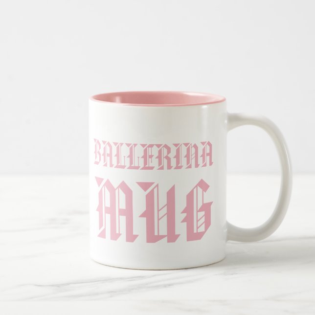 Caneca De Café Em Dois Tons Ballerina | Bela Dançarina Slogan Miúdas Mug (Direita)