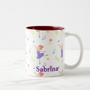 Caneca De Café Em Dois Tons Ballerina, Colorido, Bonita, Personalizada