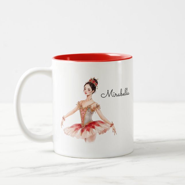 Caneca De Café Em Dois Tons Ballerina Nutcracker (Esquerda)