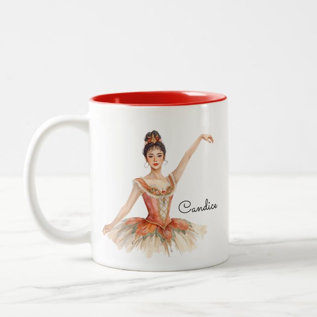 Caneca De Café Em Dois Tons Ballerina Nutcracker (Esquerda)