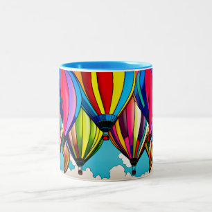 Caneca De Café Em Dois Tons Balões de ar quente