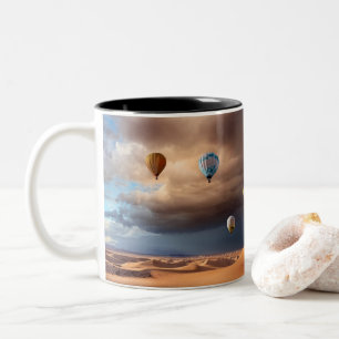Caneca De Café Em Dois Tons Balões de ar quente