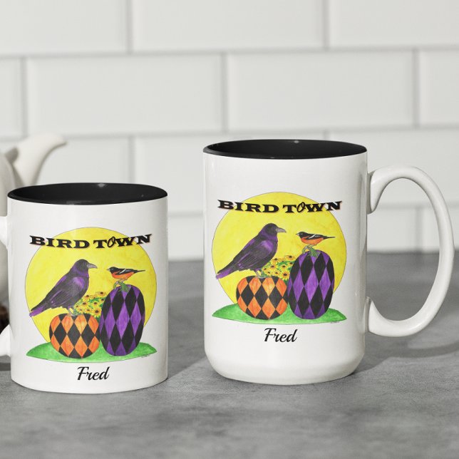 Caneca De Café Em Dois Tons Baltimore Birdtown Personalizado (Criador carregado)