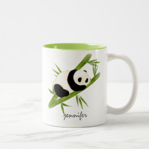 Caneca De Café Em Dois Tons Bamboo Personalizado Bonito Panda Bear Mug