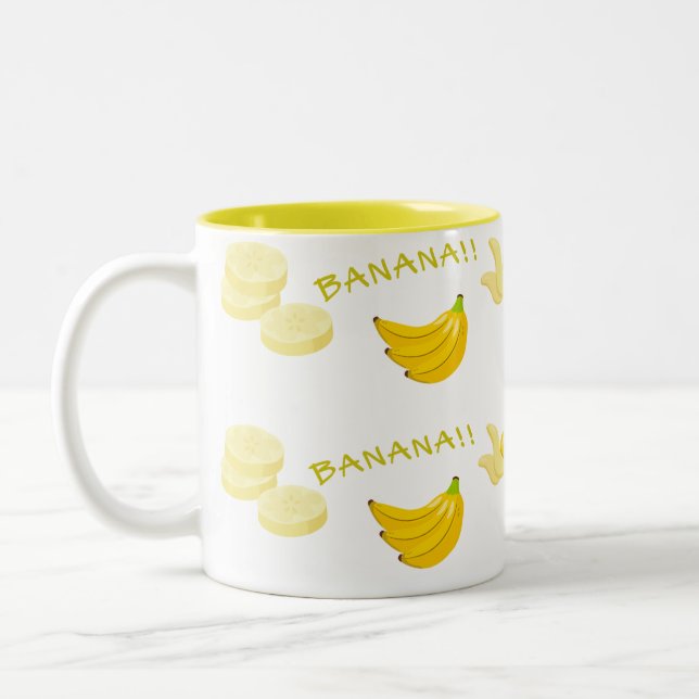 Caneca De Café Em Dois Tons Banana Amarela (Esquerda)