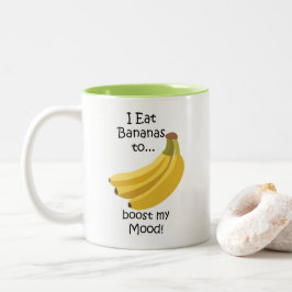 Caneca De Café Em Dois Tons Banana Fruta Aumenta Meu Humor Engraçado