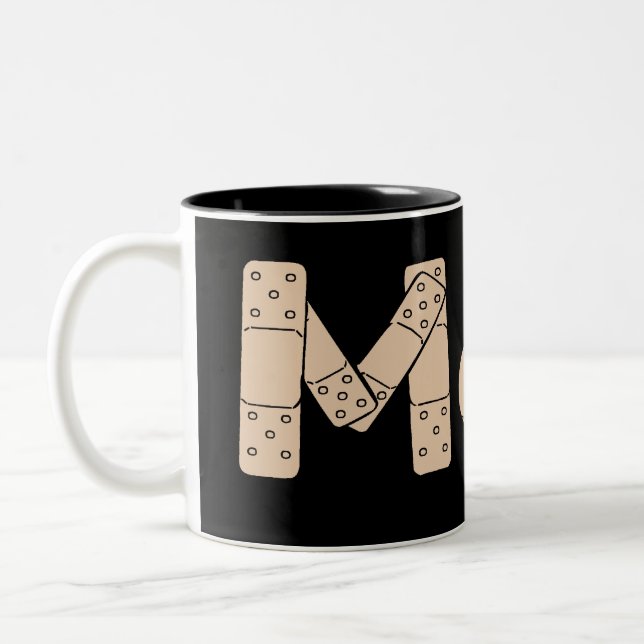 Caneca De Café Em Dois Tons Banda Aid Mãe Mug (Esquerda)