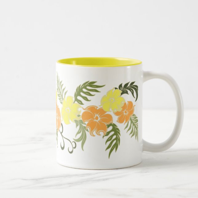 Caneca De Café Em Dois Tons Banda Paradiso Hawaiian Hibiscus (Direita)