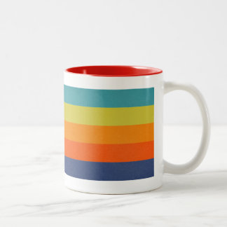 Caneca De Café Em Dois Tons Bandas de Praia do Mod Retro