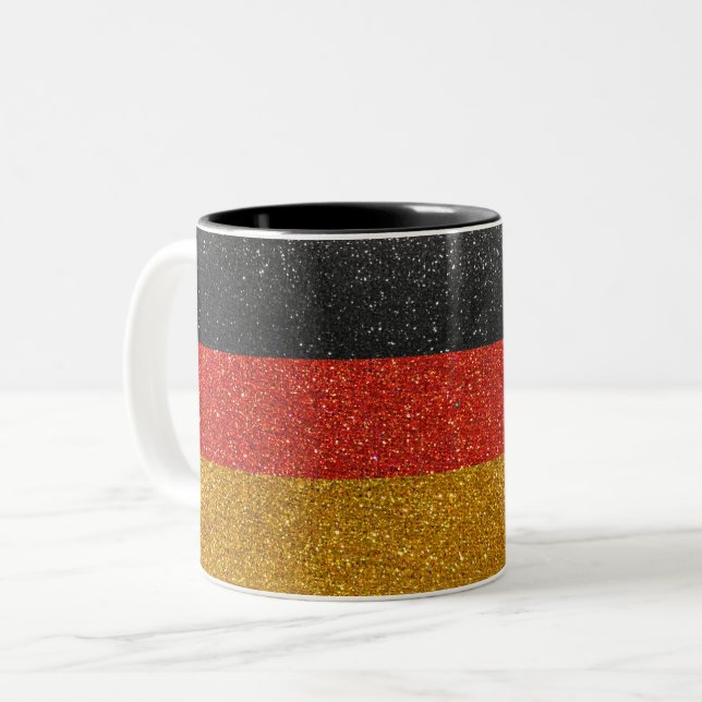 Caneca De Café Em Dois Tons Bandeira alemã Glitter Home Office Café (Frente Esquerda)
