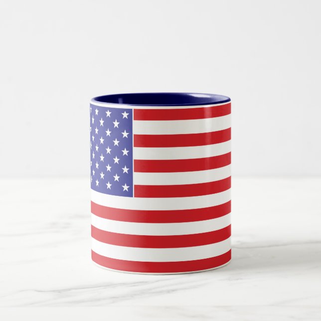 Caneca De Café Em Dois Tons Bandeira Americana (Centro)